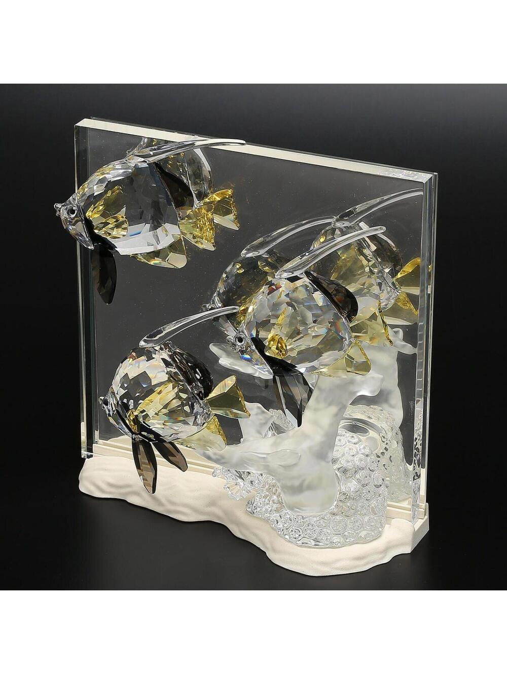 Rare Large Swarovski Wonders of the Sea Community Crystal Fish w Box 8"x8" - 121